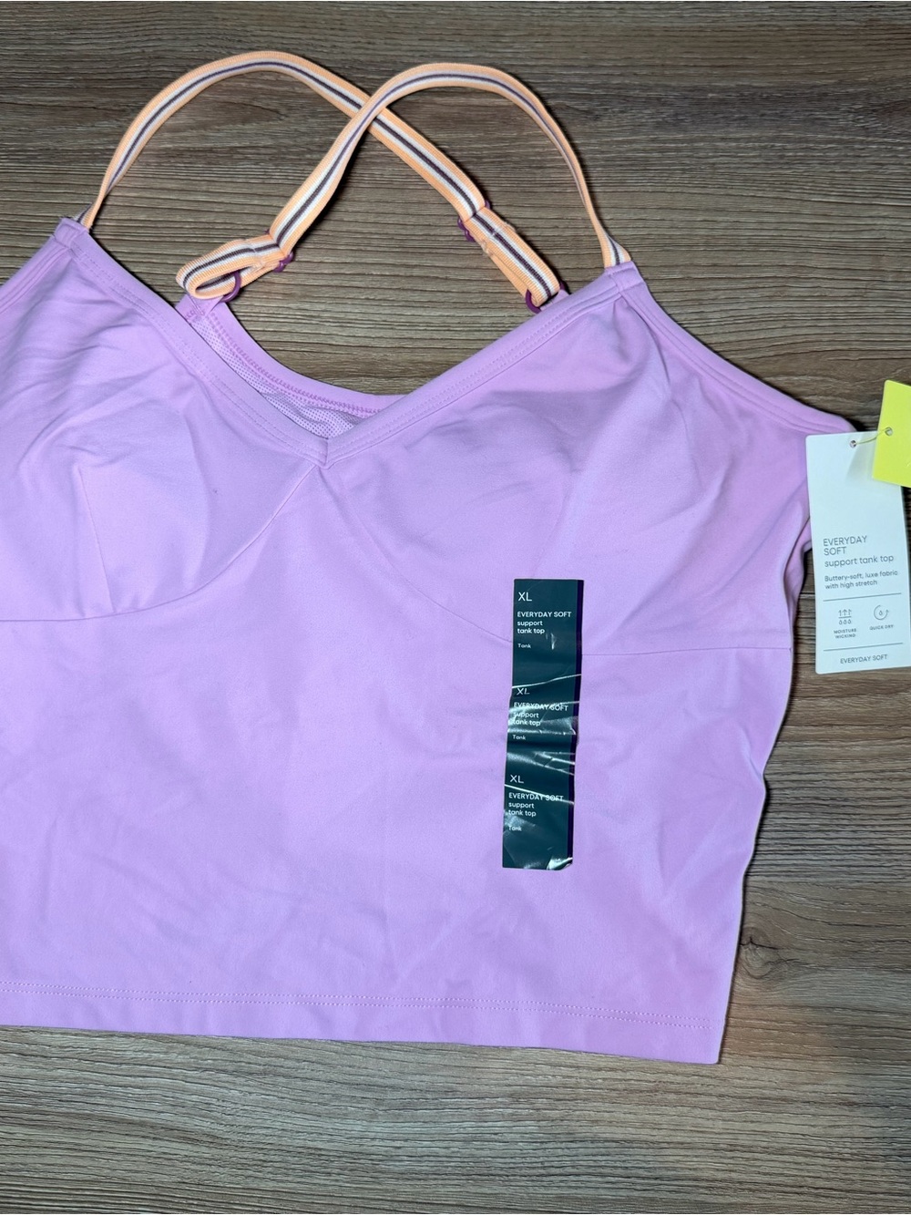 all in motion Lilac Support Tank with Striped Adjustable Straps